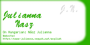 julianna nasz business card